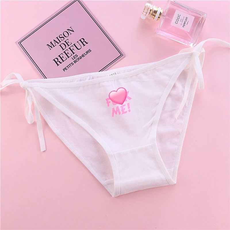 women\'s Panties Low Waist Pants Letter Briefs Ladies Tie Solid color Lingerie Women\'s Underpants Kawaii Girl Underwear