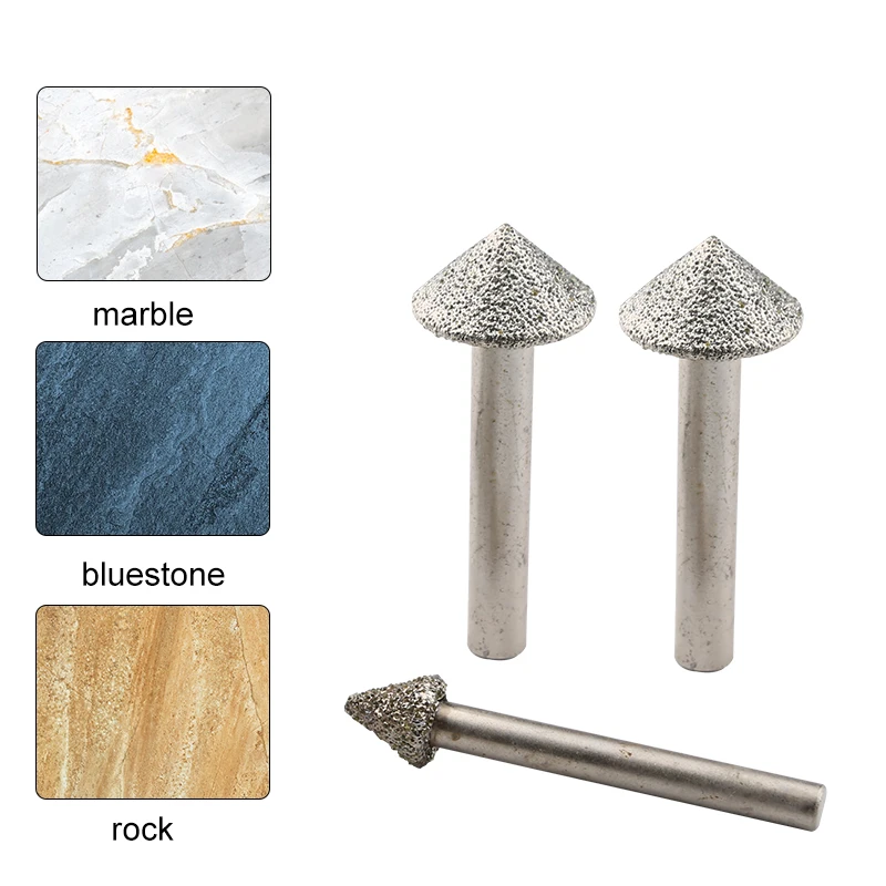 1pc granito pedra máquina de gravura ferramenta cnc pedra cone bola cabeça ferramenta alívio redondo escultura ferramenta acessórios