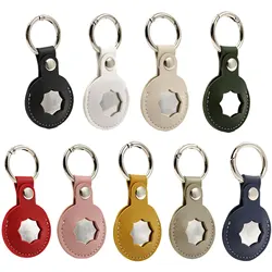 For Airtag Locator Leather Case Cover Anti-lost Key Chain Sleeve Cover Tracker Key Pendant For Apple Series Drop Shipping Hot