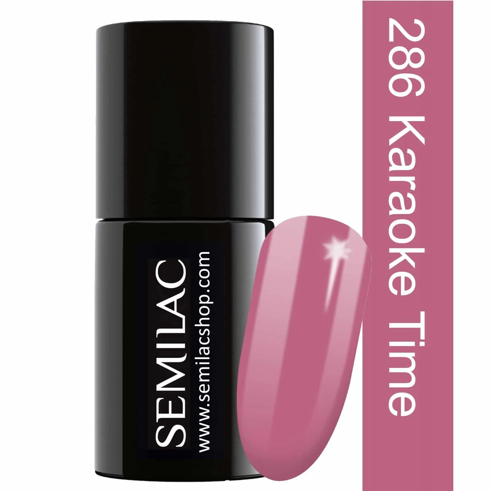 Semilac Karaoke Time 286 semi-permanent coverage, UV hybrid nail polish texture Gel