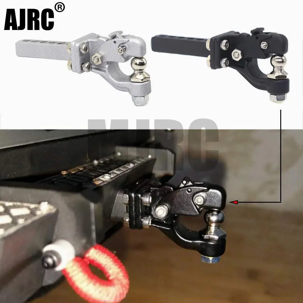 AJRC RC Car Metal Tow Hook Drop Hitch Receiver for 1/10 RC Crawler Traxxas TRX4 TRX-6 G63 Axial SCX10ii 90046 d90 Upgrade Parts