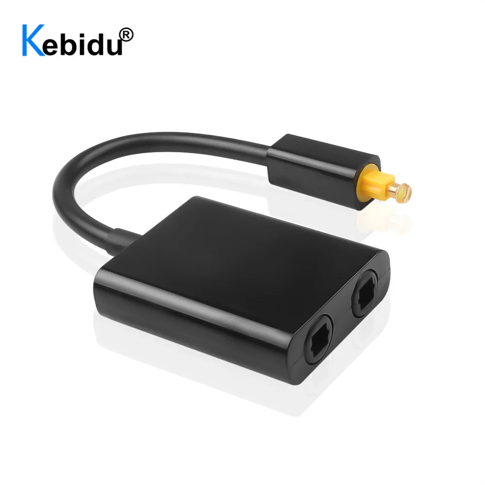 Kebidu Nieuwe Digitale Spdif Optische Audio Splitter Adapter 2 Manier Toslink Splitter Spdif Optische Kabel Splitter Hub 1 Ingang 2 uitgang