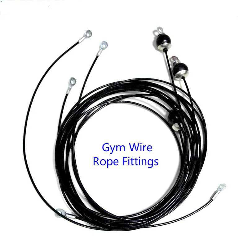 Fitness Equipment Accessories Set, Steel Wire Rope Assembly, 5mm, 6mm Wire and Head Accessories Fit Gym Cable, Gym Cable