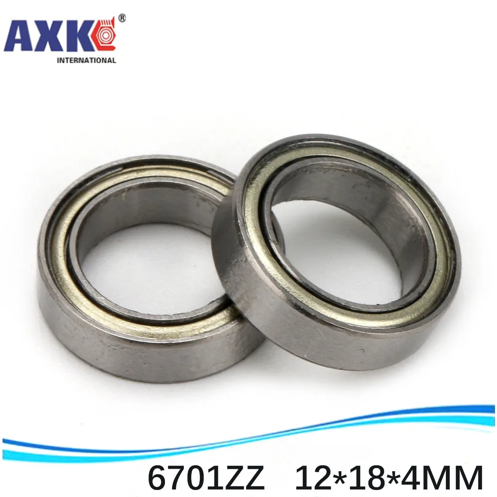 AXK sale price 50pcs free shiping The high quality of ultra-thin deep groove ball bearings 6701ZZ 61701ZZ 12*18*4 mm ABEC-5 Z2