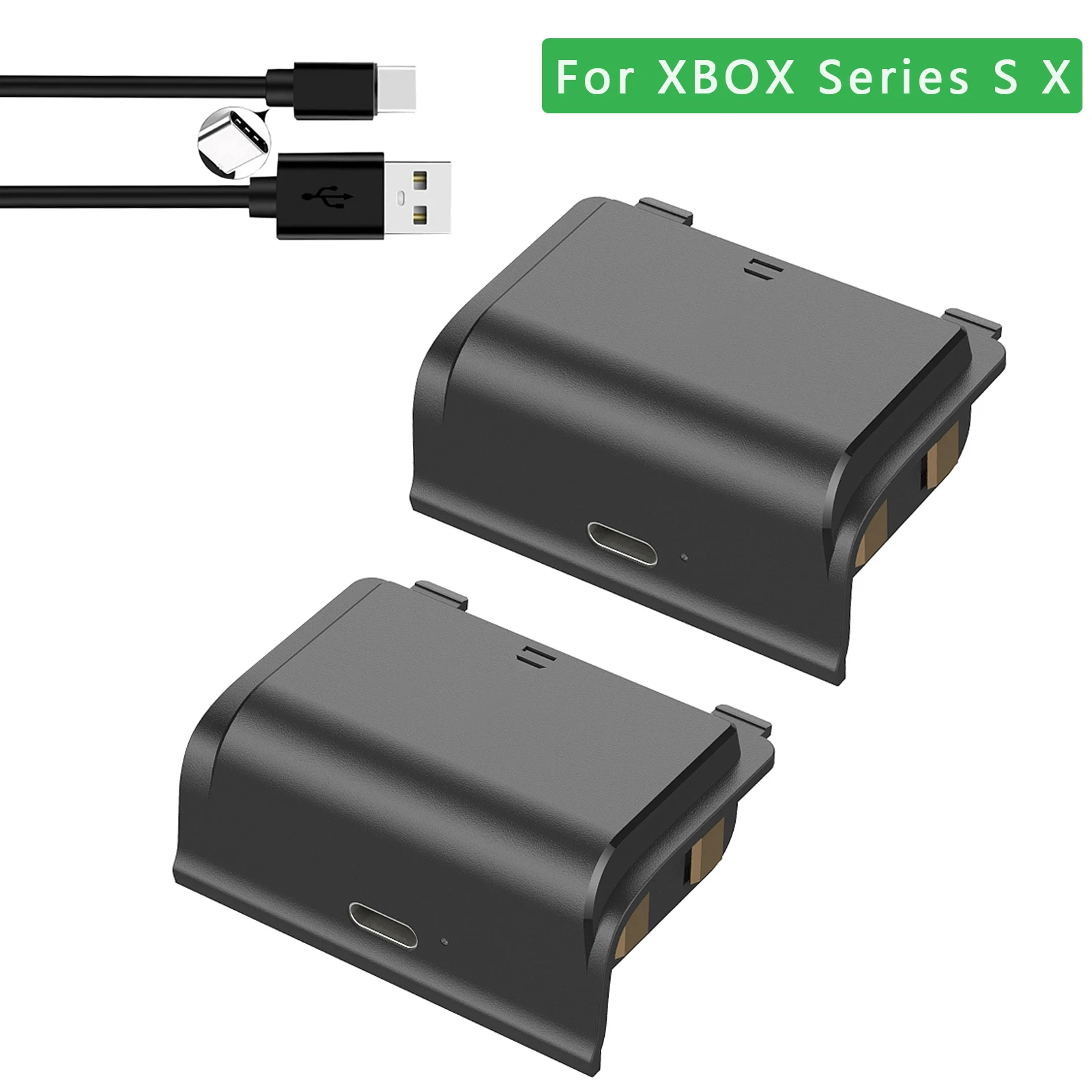 2 Pack For XBOX Series S X controller rechargeable polymer battery pack 1800mAh (with 1M cable) Suitable for XBOX Series X/S