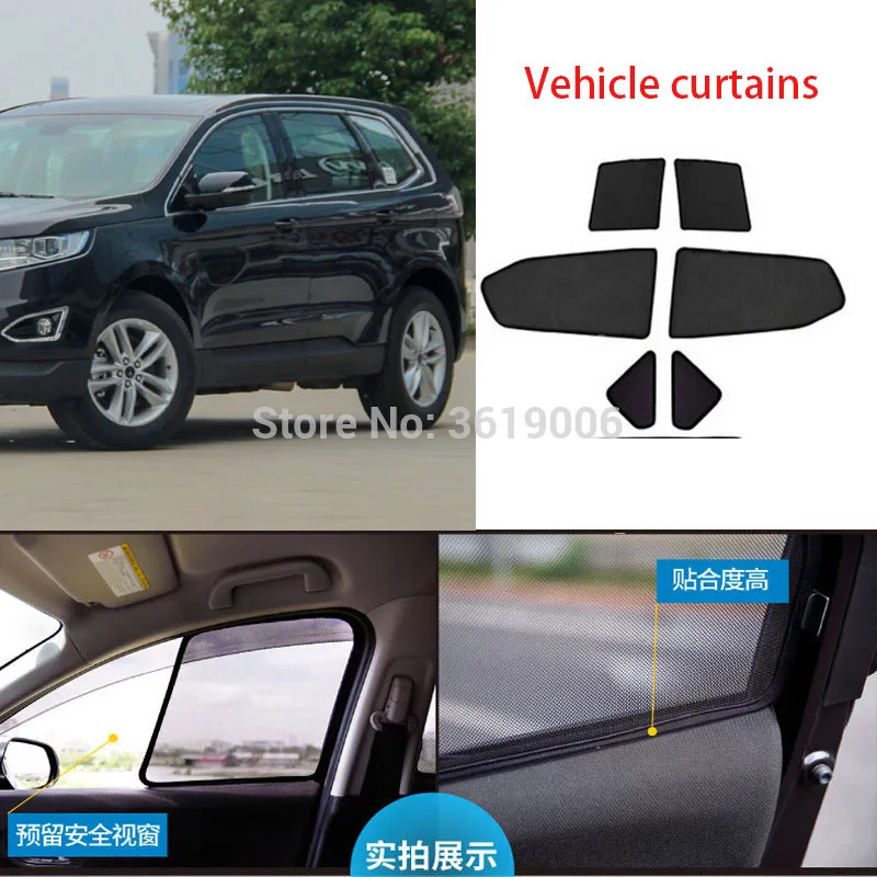 6pcs High-end custom For Ford Edge 15-19 card type magnetic car curtain sun shade car window shade car styling