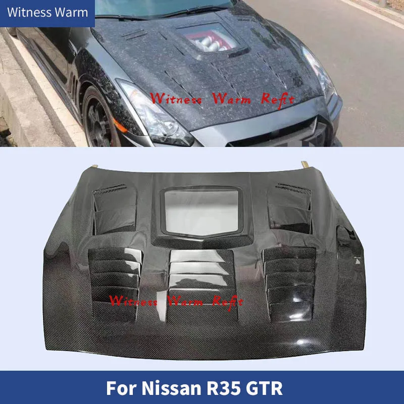 

Forged Carbon/carbon Fiber/frp Transparent Front Engine Hood Bonnet Cover for Gt-r Gtr R35 Car Body Kit 09-15