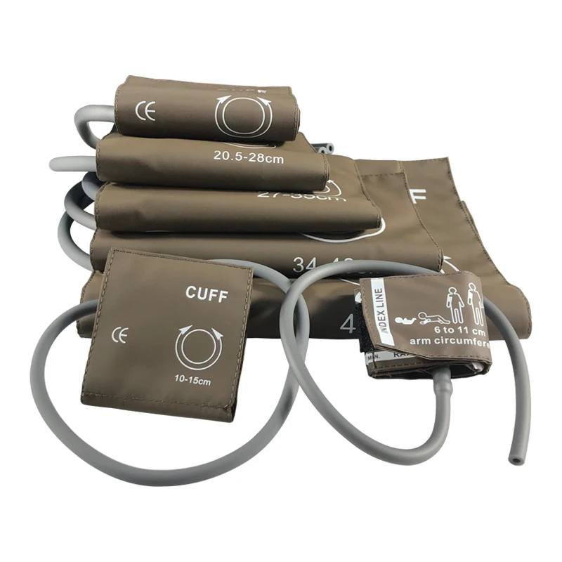 All Sizes In One Set Reusable Blood Pressure NIBP Cuff With Single Tube For Neonates to Adult Size Patient Monitor Single Hose