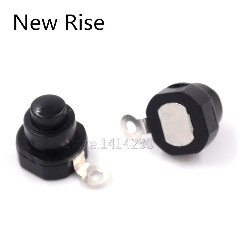 10PCS  30V 1A Flashlight Torch Part Round Push Button Switch SMT Black Size 10mm x 10mm ON-OFF 10X10MM