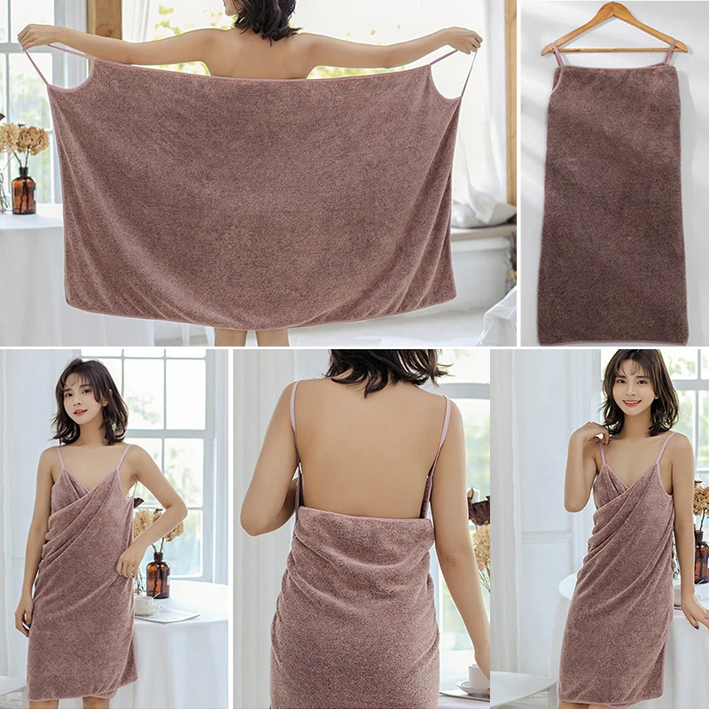 

2022 Bathing Towels Microfiber Bath Robe Women Ladies Towels Bathroom Home Textile Shower Towel Robe Bath Wearable Absorbent