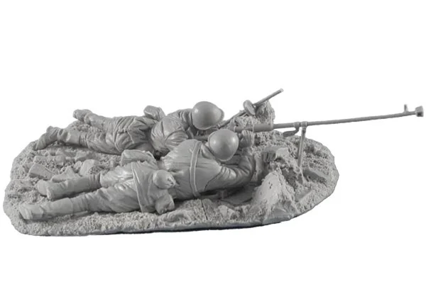 1/35 Resin Figure model Building kits modeling  Soviet anti-tank team 2 man with landscape base Unassembled and unpaint toys