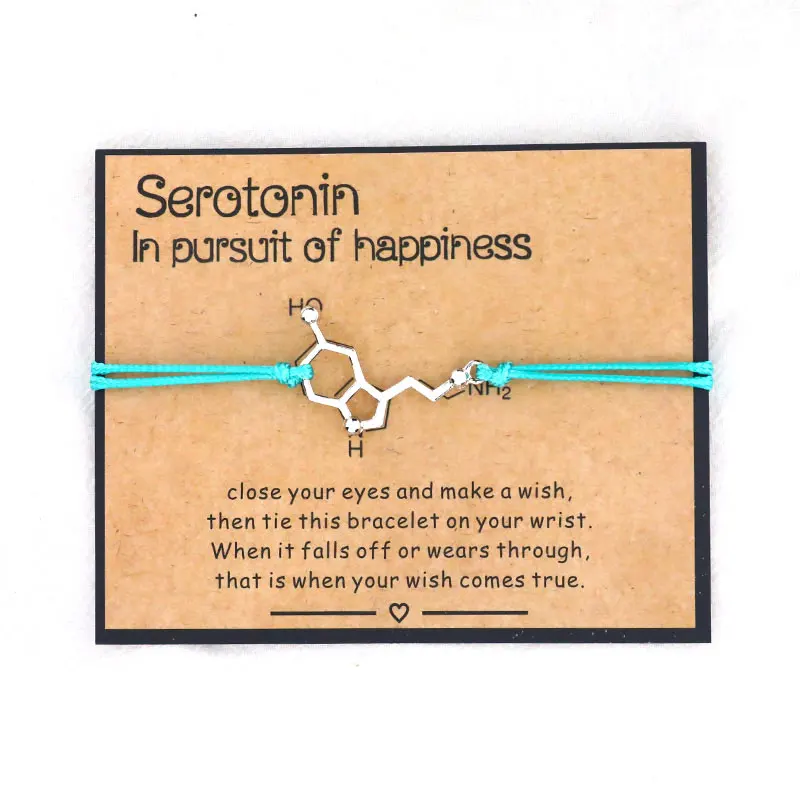 Serotonin Wünschen Armband 5-HT Hormon Moleküle DNA Armband Geistige Gesundheit Armband Krankenschwester Schmuck für Frauen Männer Freundschaft Geschenk