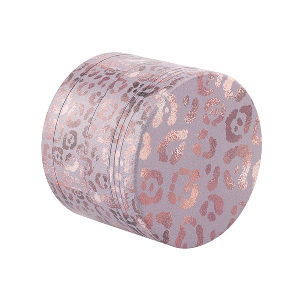 Pink Leopard Herb Tobacco Grinder Metal Spice Crusher Zinc Alloy Portable Miller Smoking Accessories Women Girls Gifts