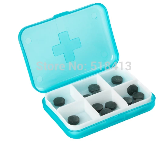 medicine container grid  pill box Cross 6 Case Packs Imported Household Portable Carry Capsule Pills Receive A Box To