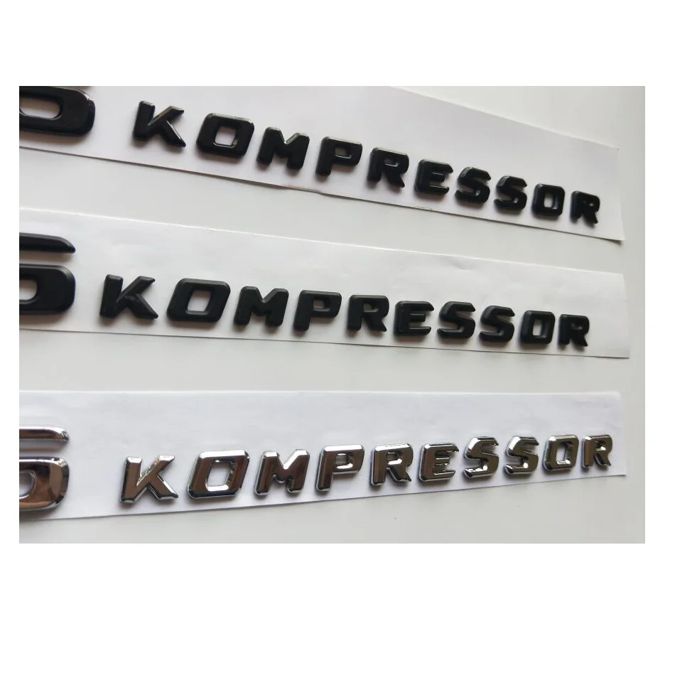 Chrome / Matte Gloss Black V8 KOMPRESSOR Letters Emblems Decal Sticker for Mercedes Benz AMG V8KOMPRESSOR