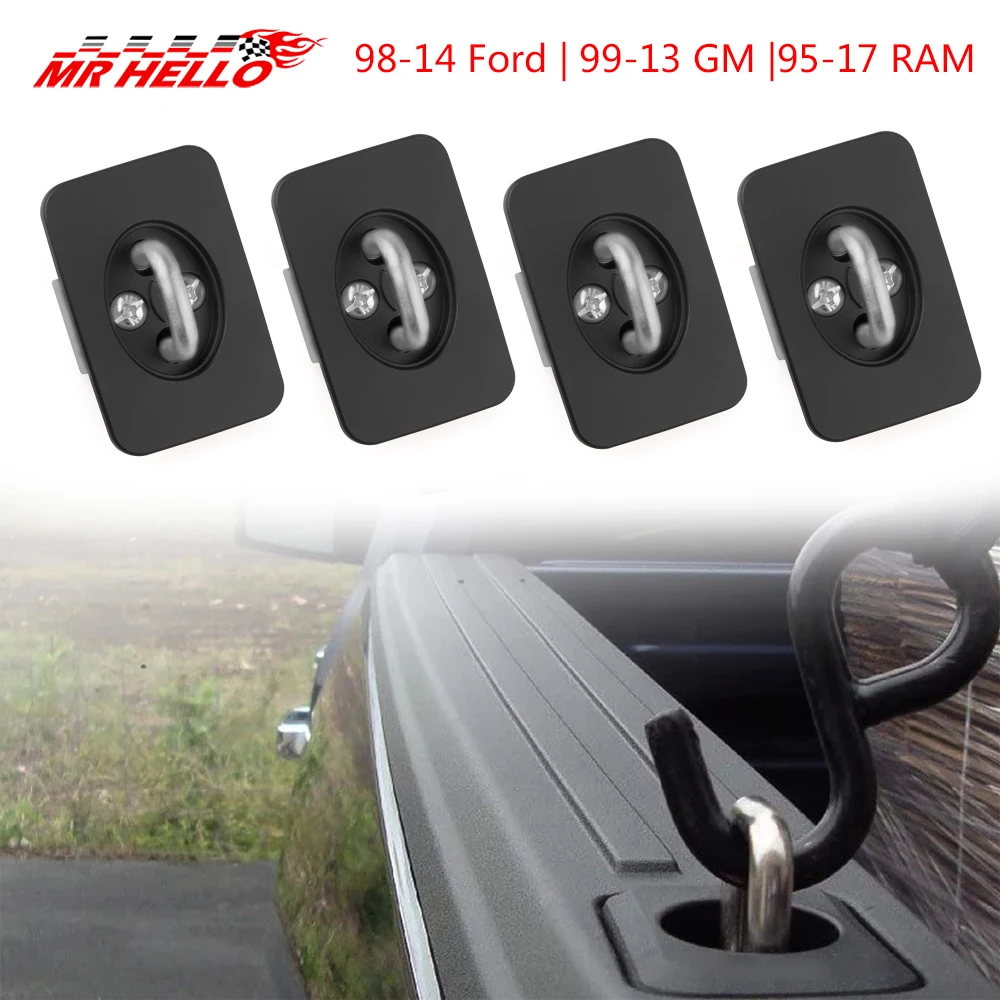 

4psc Retractable Tie Down Anchors for 98-14 Ford | 99-13 GM | 95-17 RAM Pickup Truck Car accessories Tie Down Anchor