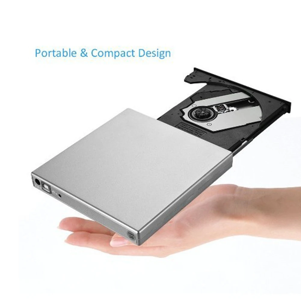 External USB 2.0 High Speed DL DVD RW Burner CD Writer Slim Portable Optical Drive for Laptop PC