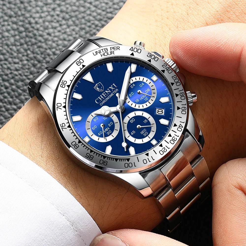 Men Watches CHENXI Top Luxury Brand Sport Quartz Watch Men Luminous Waterproof Chronograph Date Wristwatch Relogio Masculino