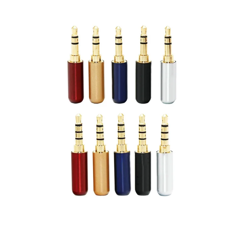 5Pcs/Lot High Quality 3.5mm Plug Audio Jack 3Pole Gold-Plated Earphone Adapter For DIY Stereo Headset Earphone/Repair Earphone