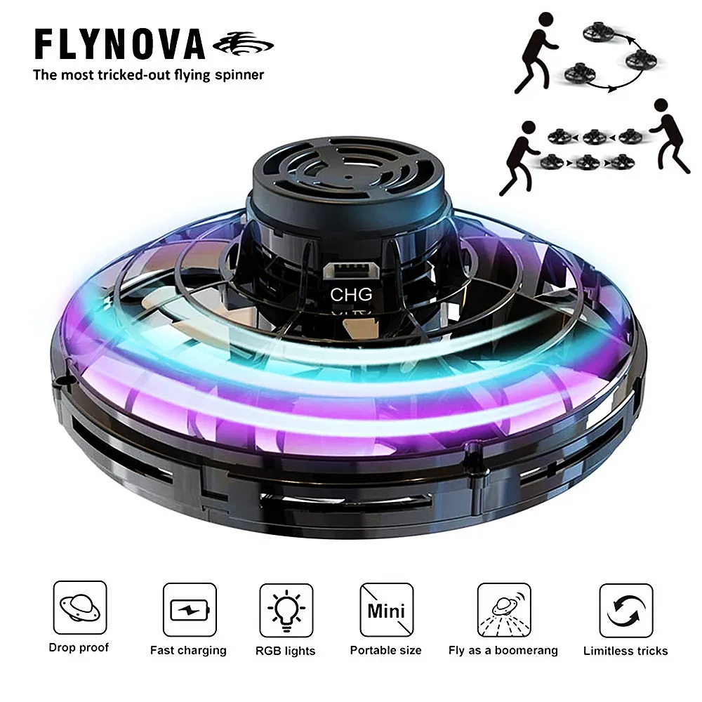 Fly nova UFO Drone Fidget Flying Spinner Toy Mini Flyorb Fly Nova Spinner regalo per bambini adulti Dropshipping