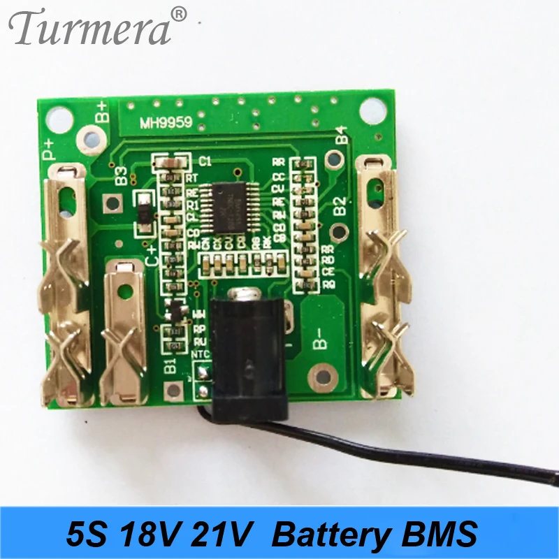 Turmera 5S 18v 21v 20A 18650 Li-ion batería de litio BMS para destornillador Shura cargador placa de protección ajuste