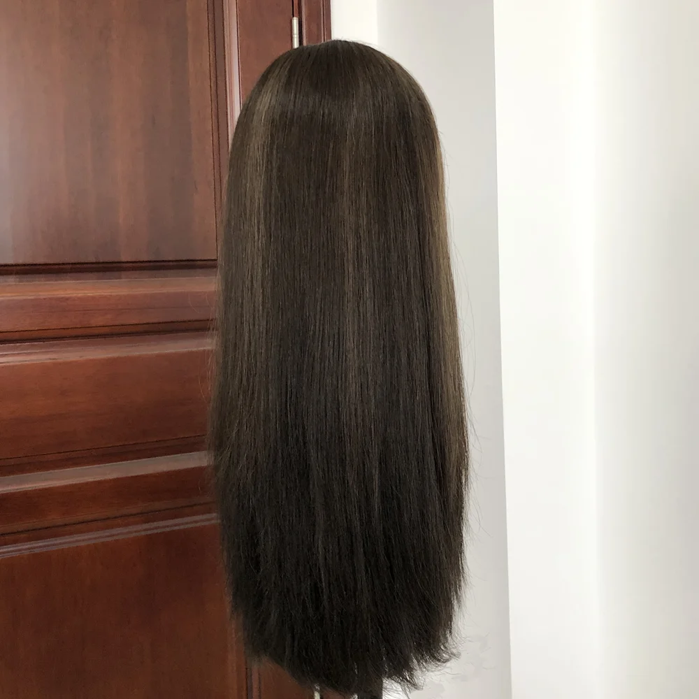 

European Hair Virgin Hair Jewish Wig Kosher Wigs Swiss Lace Top With Machine Made Weft Accept Customized Order Free shipping