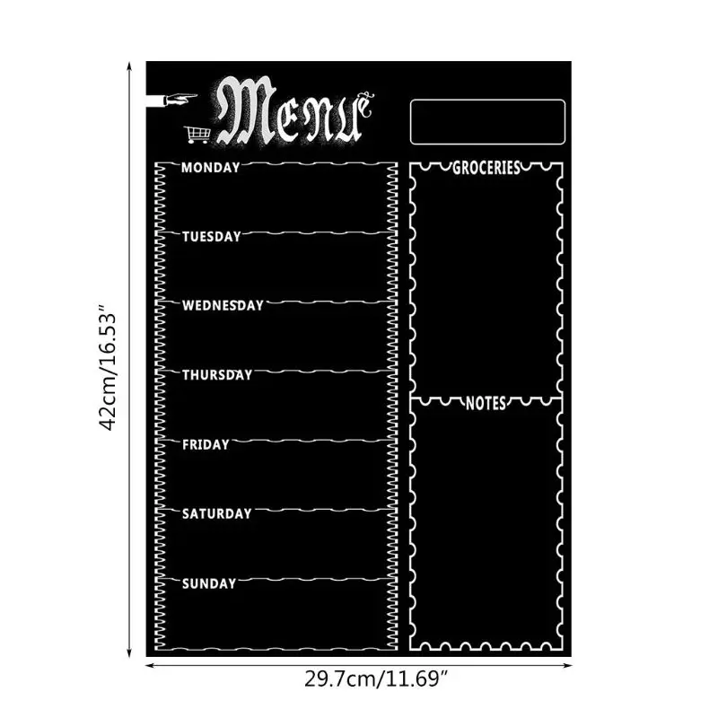 2024 New Magnetic Refrigerator Chalkboard,Weekly Menu, Meal Planner,Grocery Shopping List