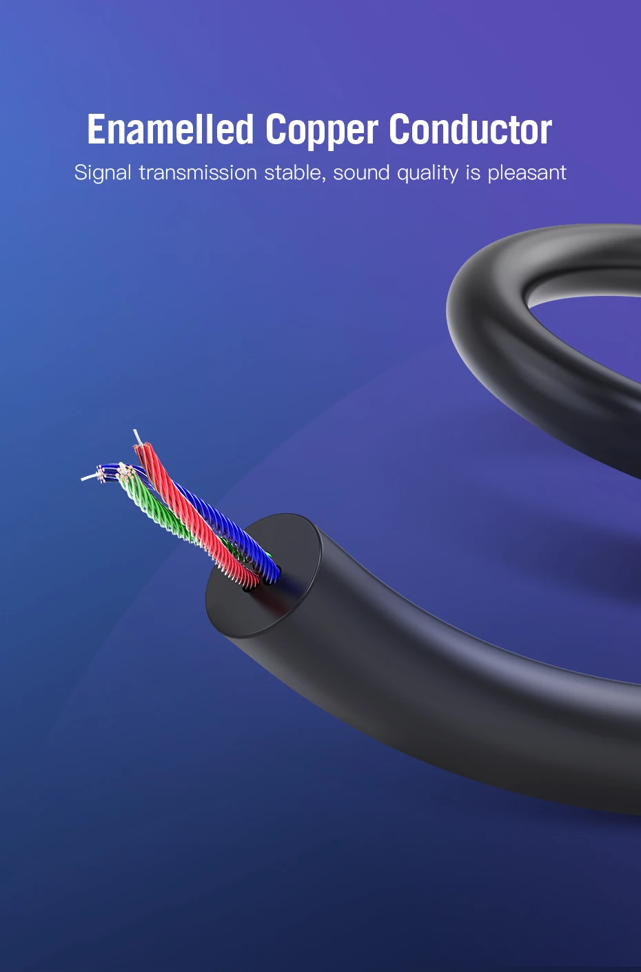 Vention 2 RCA auf 2 RCA-Kabel Stecker auf Stecker Audiokabel für Heimkino DVD-Verstärker TV 1 m 2 m 3 m 5 m Kabel RCA vergoldet Cabo – Detail 11
