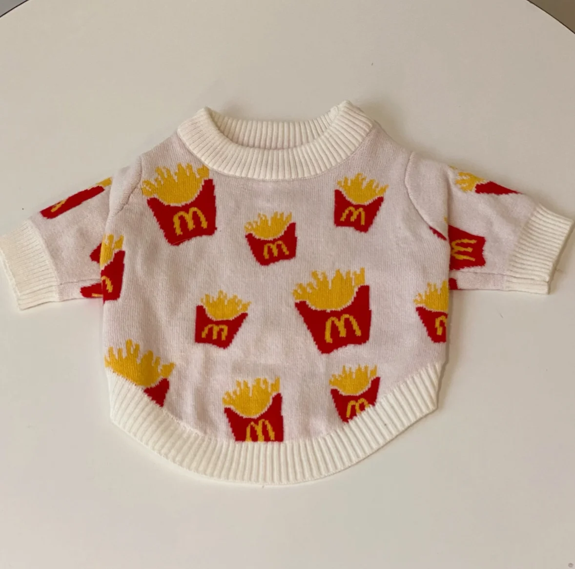 Soft Cotton Sweater for Pets, Small Dog Clothing, Cute French Fries Printed, High Quality Design Jacket for Cats and Animals