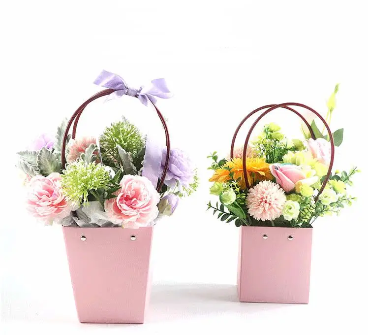 Kraft Paper Bag DIY Valentine's Day Flower Wrapping Box Gift Packing Box Bouquet Florist Supplies Wedding Decoration SN3683