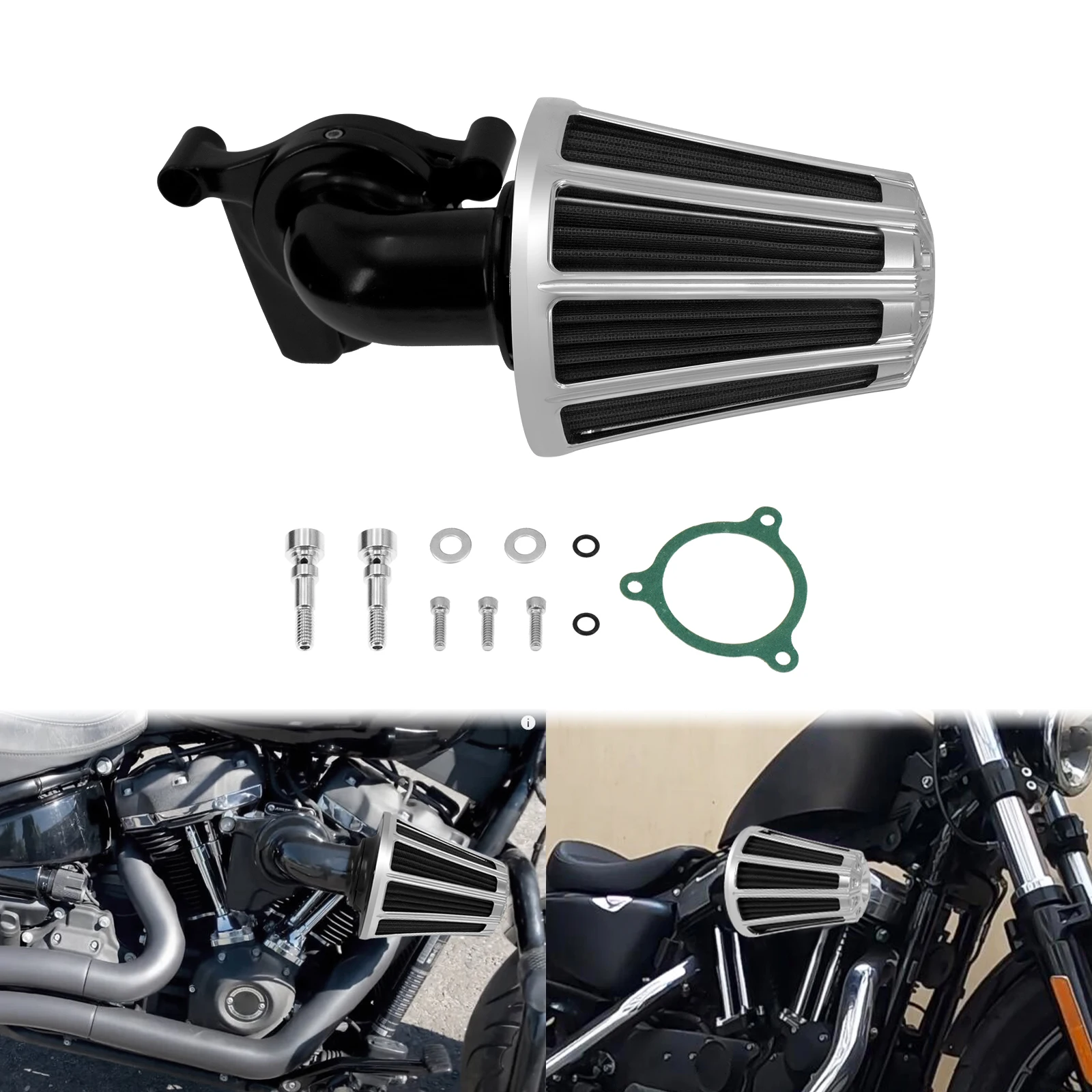 Motorcycle Air Cleaner Intake Filter System Aluminum For Harley Softail Breakout 2018-21 Touring Electra Glide Road King 17-Up