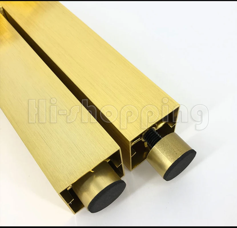 Patas de Metal para muebles, 4 piezas, oro cepillado, 6, 8, 10, 12, 15, 18, 20CM, para armario de TV, baño, mesa de centro, tocador, sillón