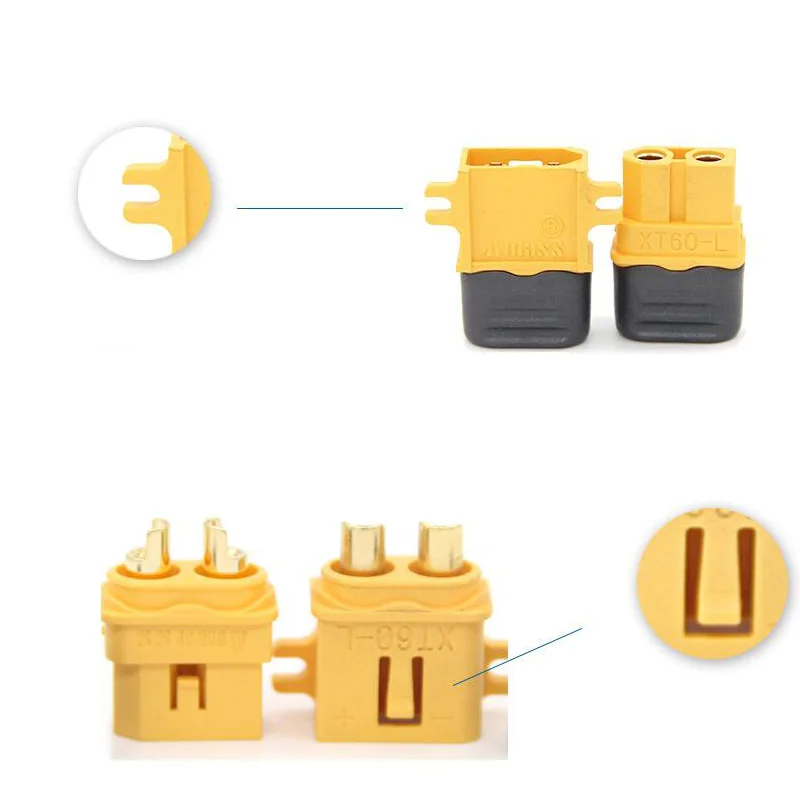 10 fiches de connecteurs Amass XT60L avec boîtier fourreau, pièces de rechange mâles et femelles pour modèles RC DIY (5 paires)