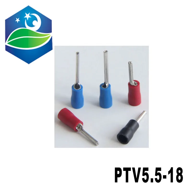 red copper 1000 PCS PTV5.5-18 Cold Pressed Terminal Connector Suitable for 12AWG - 10AWG Pin Pre-insulating wire terminal