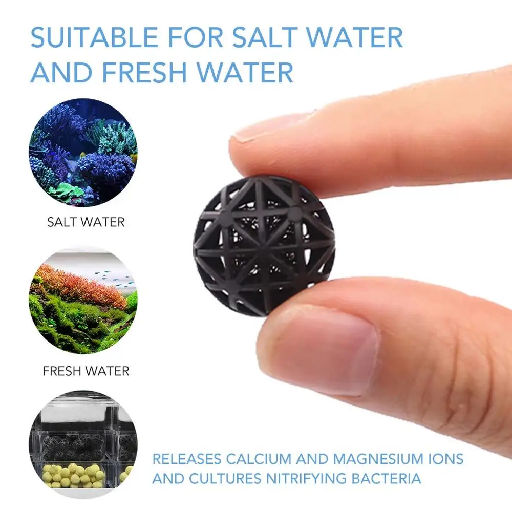 Aquarium Filter, Bio Balls Filter Media, 100PCS Bio Balls Perfect for Aquarium and Pond Filter Media