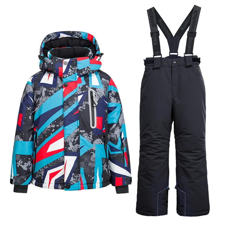 -30℃ Children Ski Suit Clothing Boys Girl Kids Snowboard Ski Suit Waterproof Outdoor Sports Jacket Pants Clothes Snowsuit Teen