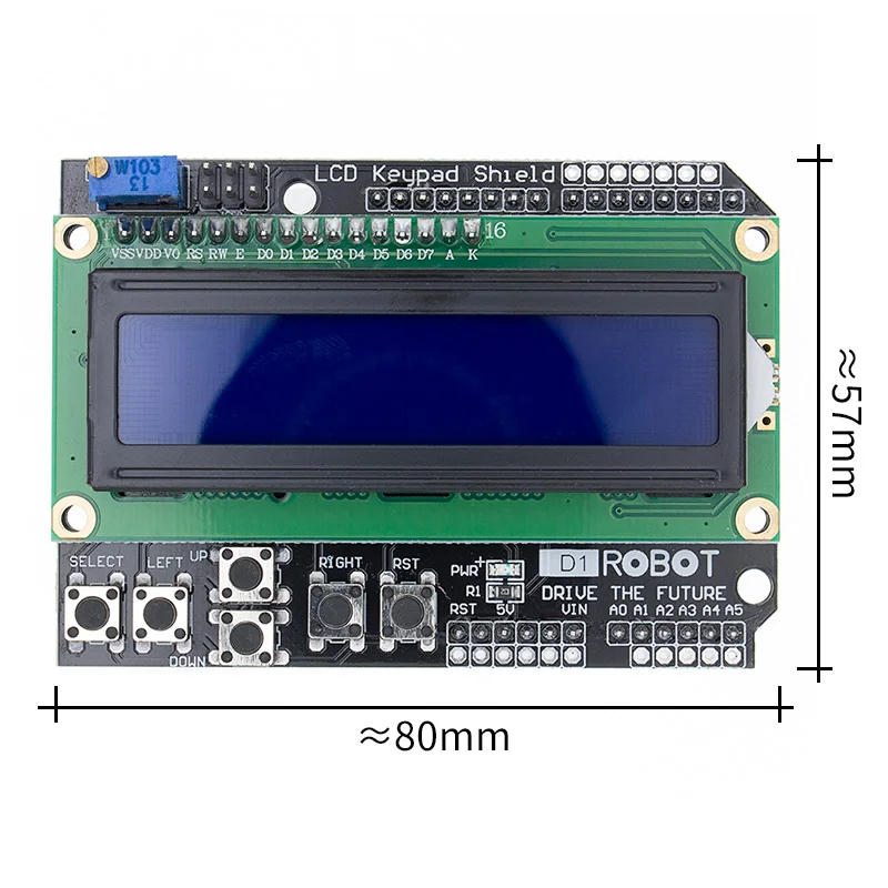 LCD Keypad Shield LCD1602 LCD 1602 Module Display Blue Screen For Arduino ATMEGA328 ATMEGA2560 Raspberry pi UNO