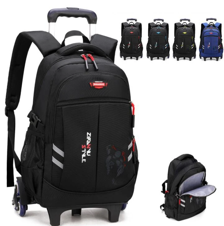 

ZIRANYU school bag with trolley for boys Kids School Bags on wheels wheeled backpack Children School Trolley backpack teenagers