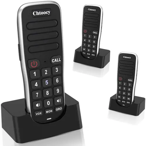 Imagen 1 del producto Wuloo Headheld FM sistema de intercomunicación inalámbrico para el hogar, oficina de negocios, alcance de 5280 pies, llamada de 10 canales, comunicación en todas las habitaciones a habitaciones