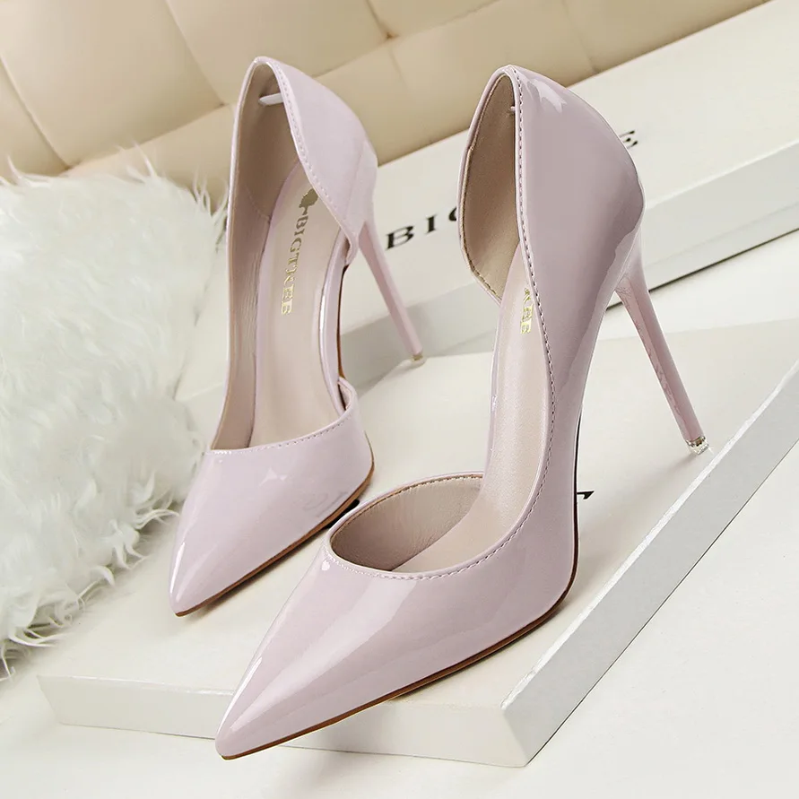 BIGTREE New 2026 Women Pumps Elegant Pointed Toe Patent Leather Office Lady Shoes Spring Summer High Heels Wedding Bridal Shoes