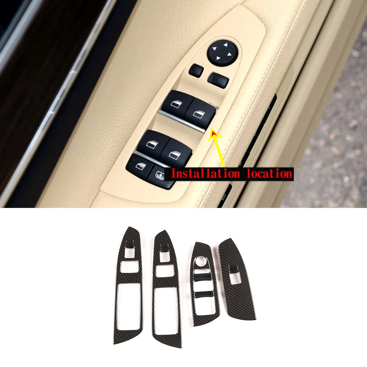 

For 2009-2014 BMW 7 Series F01 F02 F03 F04 Window Glass Lifting Frame ABS Car Interior Modification Parts