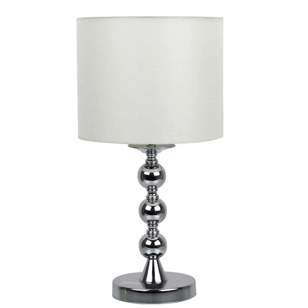 

Modern Table lamps 11" Chrome Bedroom Bedside Cylinder Fabrics Shade Living Room Desk Lamps Iron Study Room Table Lamp