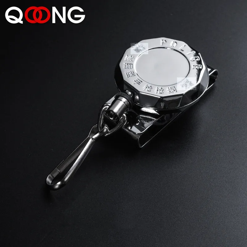 80CM Steel Wire Rope High Resilience Retractable Key Chain Anti Lost Easy To Pull Buckle Military Gun Rope Keychain Keyring H52