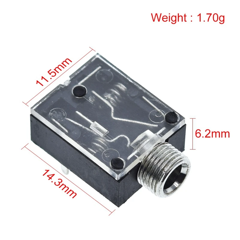 10 Stück, heiß begehrt, 5-polige 3,5-mm-Stereo-Audio-Buchse, PCB-Panelmontage für Kopfhörer mit Mutter, PJ-324M + 3,5-mm-Stereo-Audiostecker – Detail 3