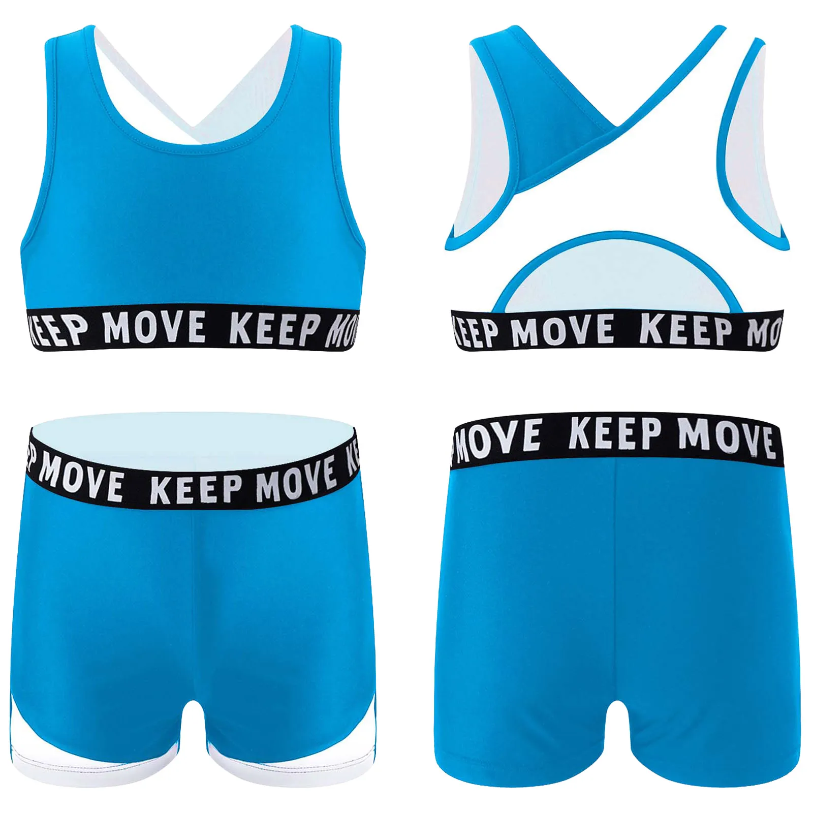 Kid Yoga Sets Tracksuits for Children Girls Workout Fitness Girl Clothing Dance Running Sports Suit Sleeveless U Neck Sports Set