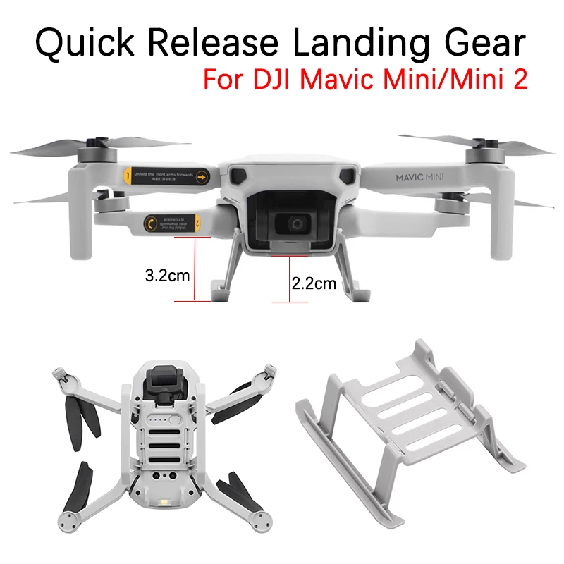 For DJI Mavic Mini/Mini 2 Quick Release Landing Gear Kits Height Extender Long Leg Feet Protector Stand Gimbal Guard Accessories