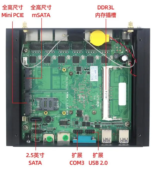 พัดลมไร้ใบพัด In-Te LCore I5 7200U I3 7167U Celeron 3965U 211AT 6 LAN Gigabit Ethernet Gateway Firewall Router Mini PC AES-NI