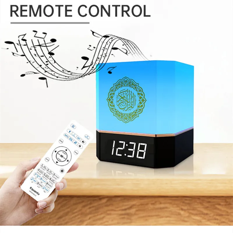 Quran Wireless Bluetooth Speaker, MP3 Player, Clock, LED Touch Light Speaker, Night Light, APP Digital Control, Remote Control