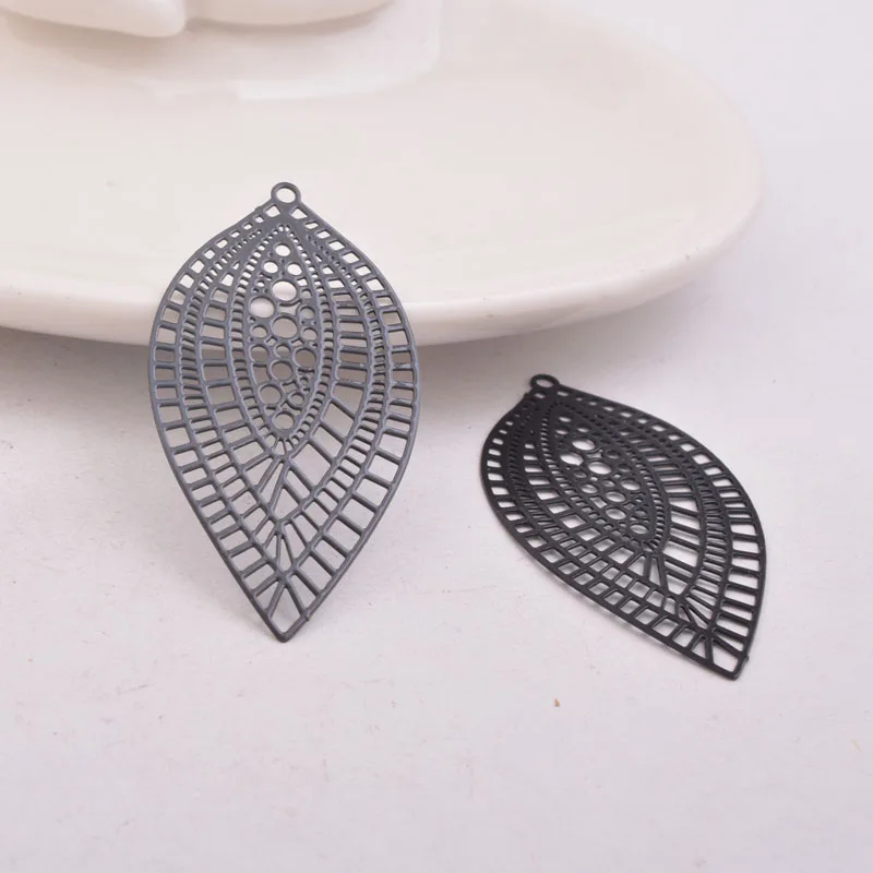 50 Stück AB5743 24*45mm Bohemia-Stil Blatt-Charm Messing-Anhänger-Basis DIY Schmuckverbinder – Detail 7