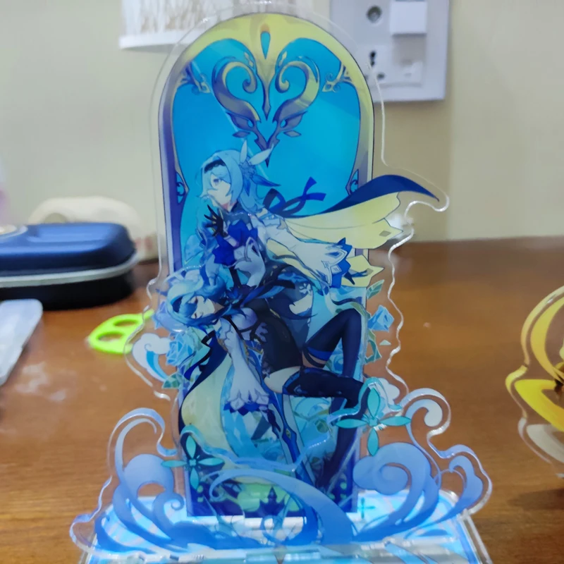 Game Impact Original 20cm Acrylic Figure Stand Eula Ice Throne Wave Skill Special Effect Cool Figure Stand Keychain Cosplay